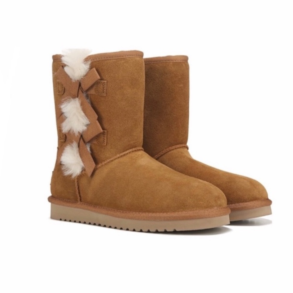 Koolaburra UGG Victoria short chestnut bow boots